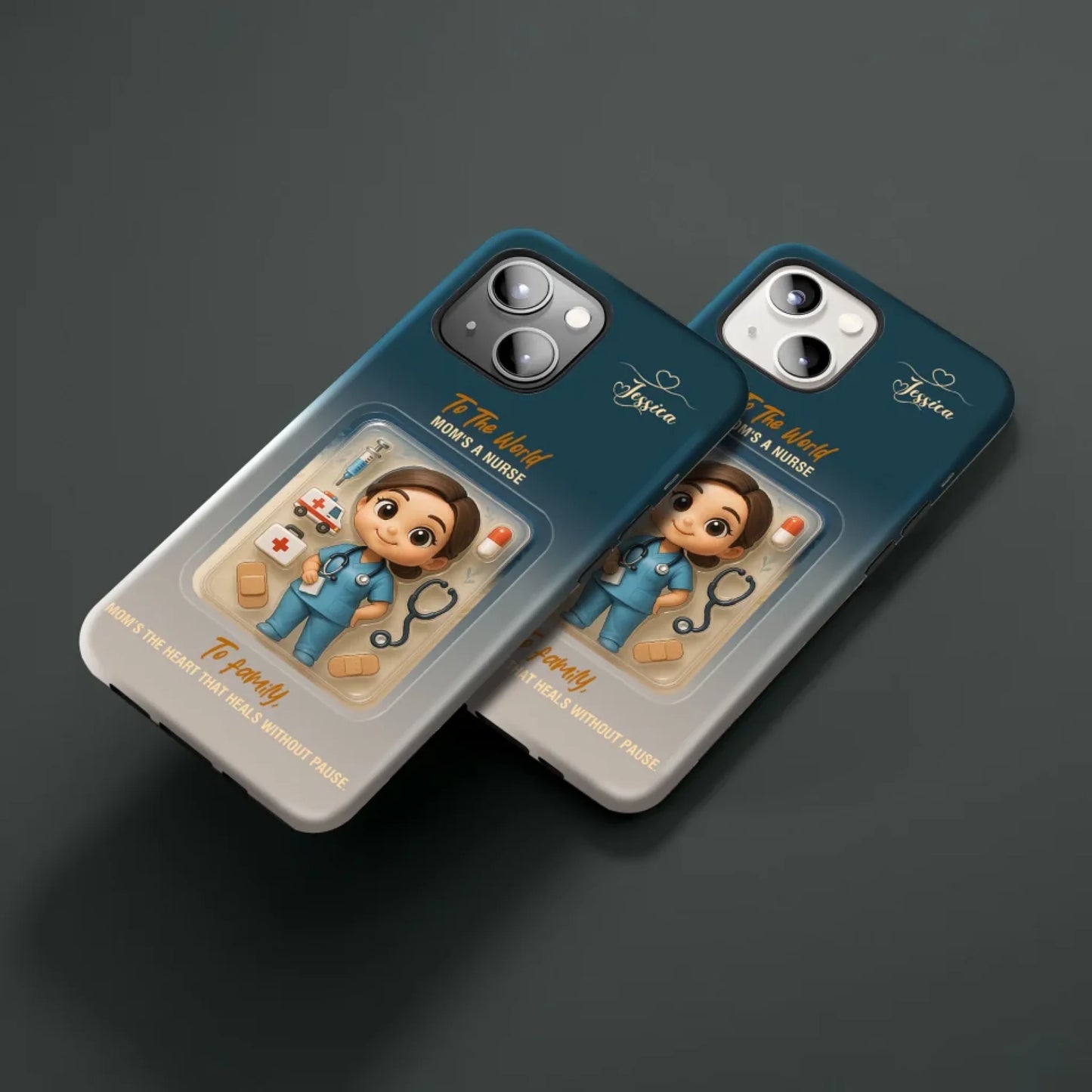 Nurse Mom Mother’s Day Gift - Personalized Photo Chibi Phone Case for Mom - Custom Choo