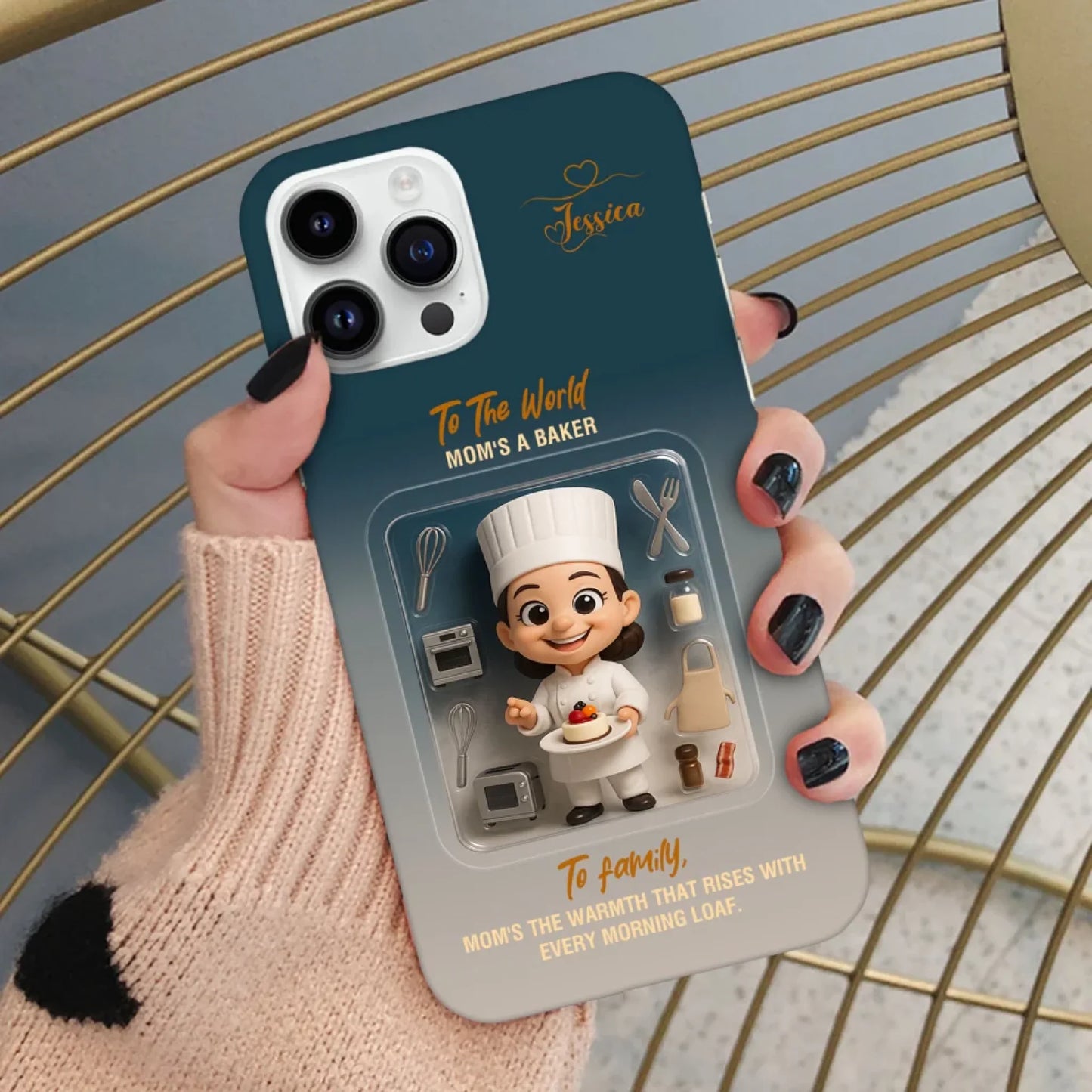 Baker Mom Mother’s Day Gift - Personalized Photo Chibi Phone Case for Mom - Custom Choo