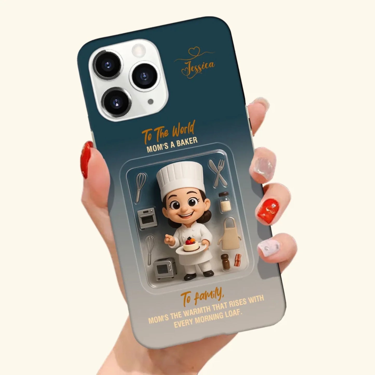 Baker Mom Mother’s Day Gift - Personalized Photo Chibi Phone Case for Mom - Custom Choo