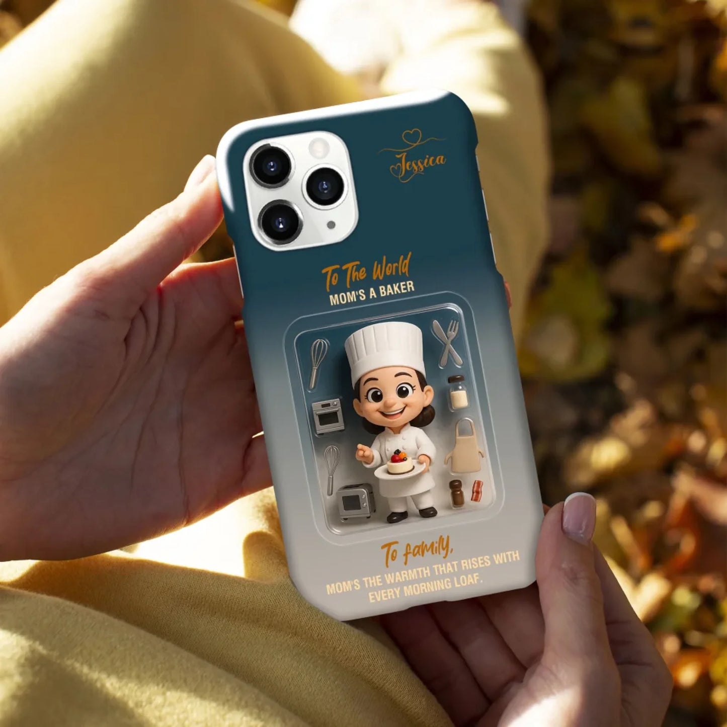 Baker Mom Mother’s Day Gift - Personalized Photo Chibi Phone Case for Mom - Custom Choo