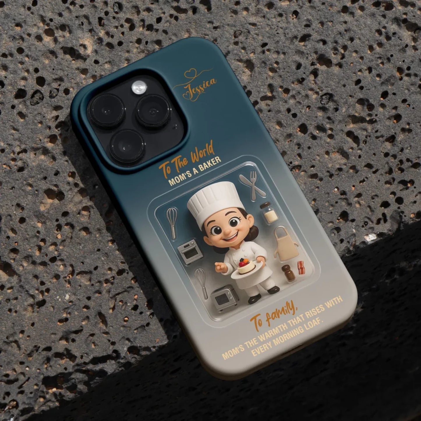 Baker Mom Mother’s Day Gift - Personalized Photo Chibi Phone Case for Mom - Custom Choo