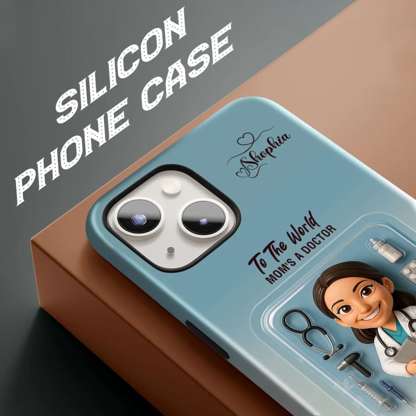 Doctor Mom Mother’s Day Gift - Personalized Photo Chibi Phone Case for Mom - Custom Choo