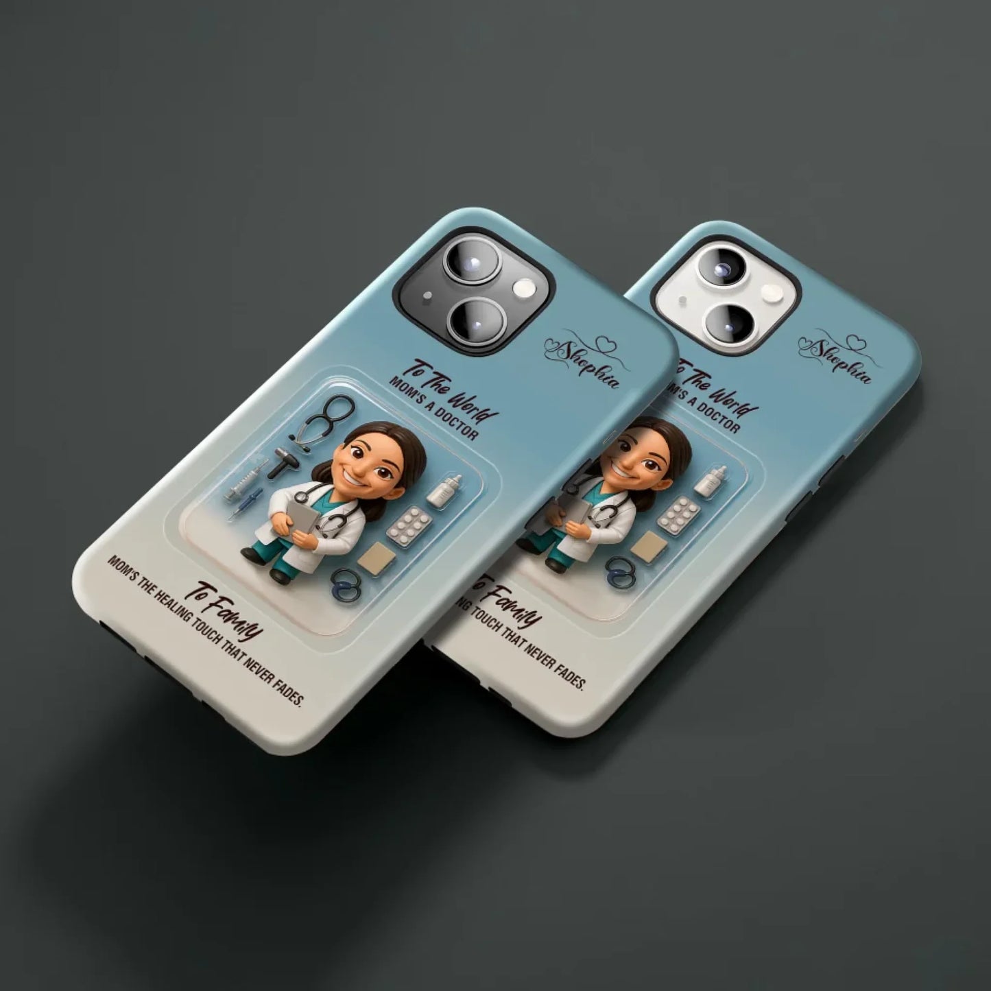 Doctor Mom Mother’s Day Gift - Personalized Photo Chibi Phone Case for Mom - Custom Choo