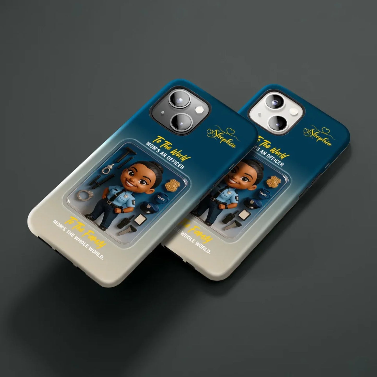 Police Mom Mother’s Day Gift - Personalized Photo Chibi Phone Case for Mom - Custom Choo