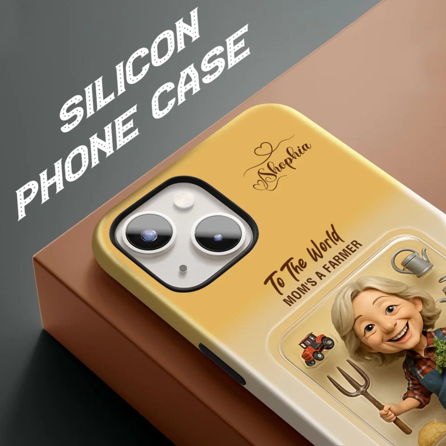 Farmer Mom Mother’s Day Gift - Personalized Photo Chibi Phone Case for Mom - Custom Choo