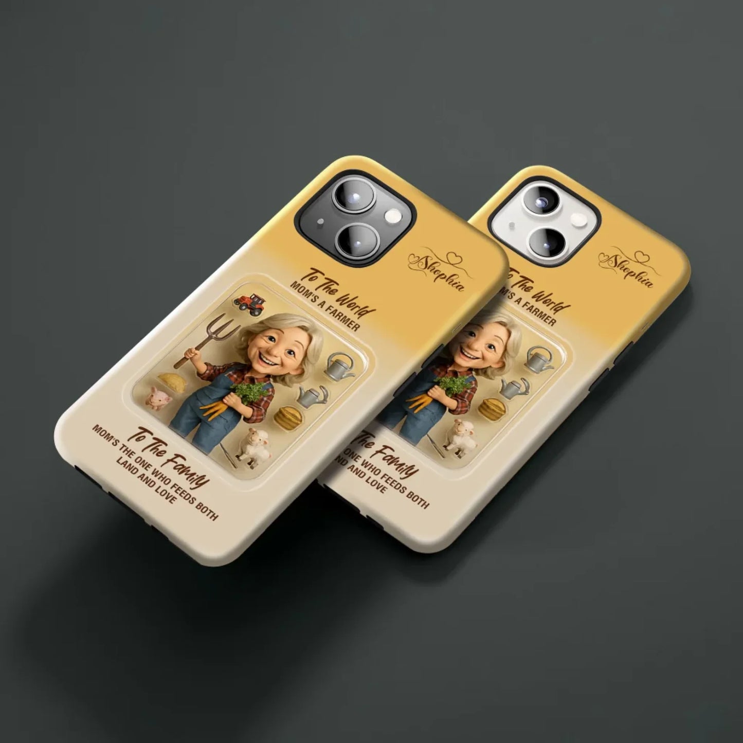 Farmer Mom Mother’s Day Gift - Personalized Photo Chibi Phone Case for Mom - Custom Choo