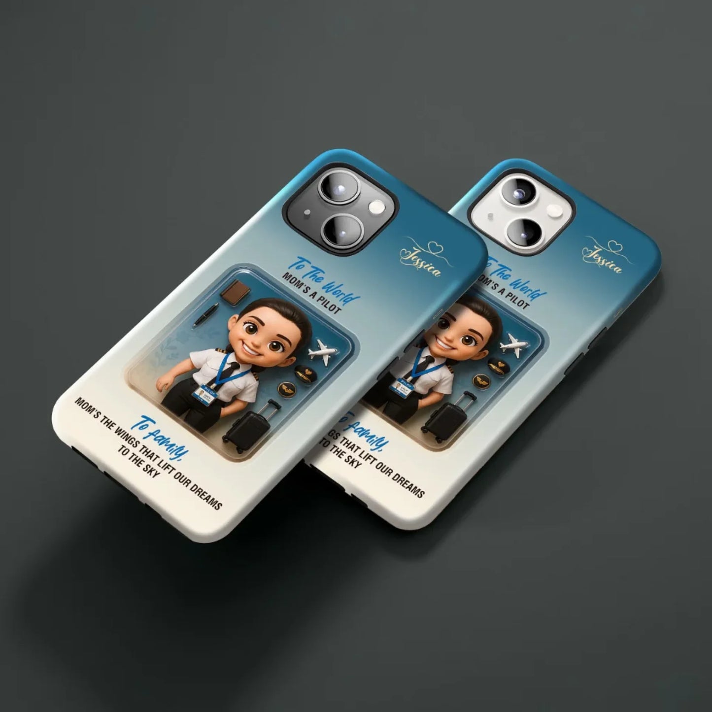 Pilot Mom Mother’s Day Gift - Personalized Photo Chibi Phone Case for Mom - Custom Choo