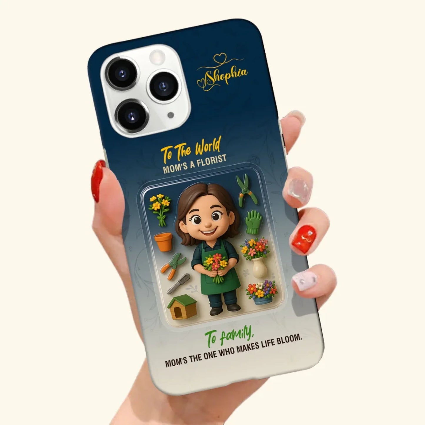 Florist Mom Mother’s Day Gift - Personalized Photo Chibi Phone Case for Mom - Custom Choo