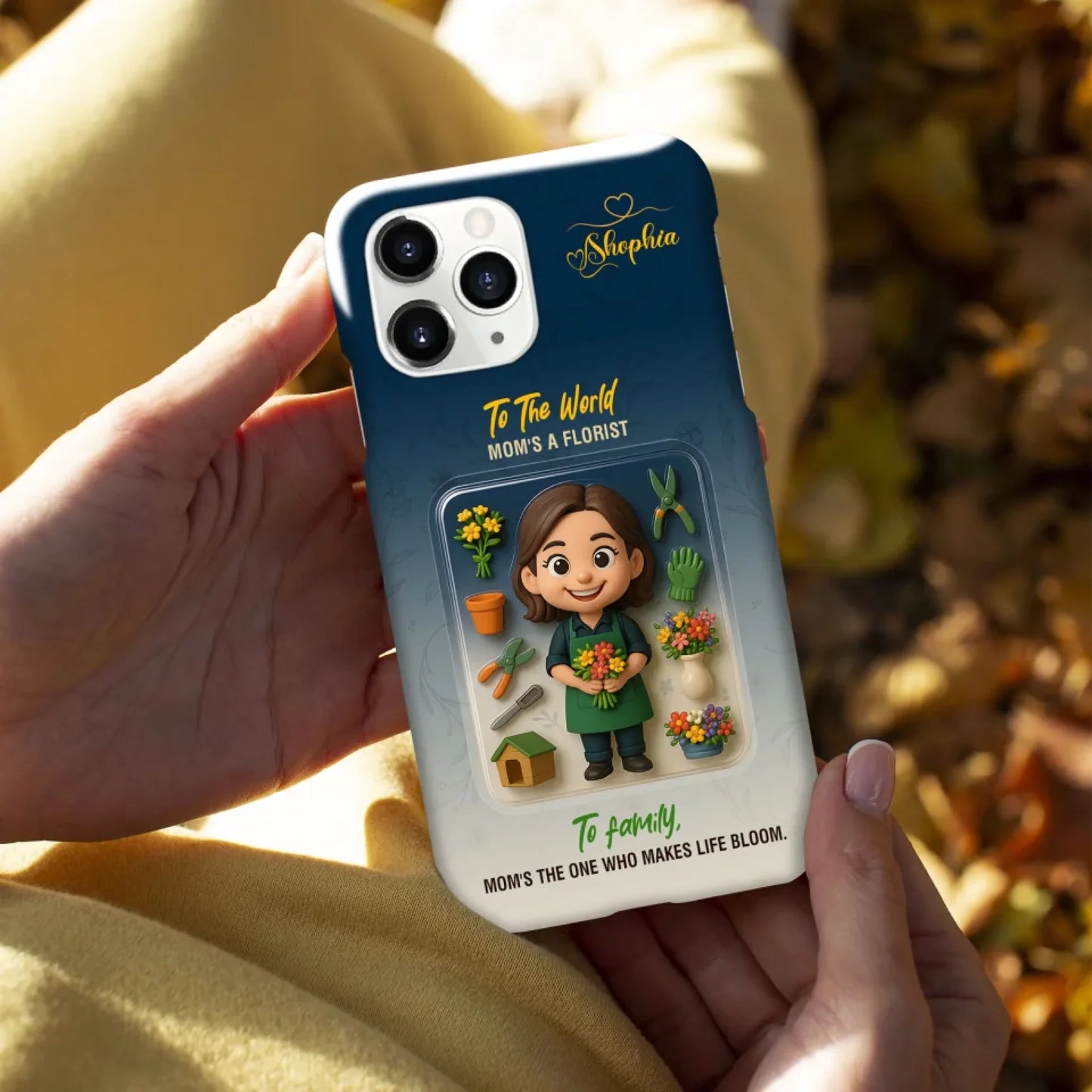 Florist Mom Mother’s Day Gift - Personalized Photo Chibi Phone Case for Mom - Custom Choo