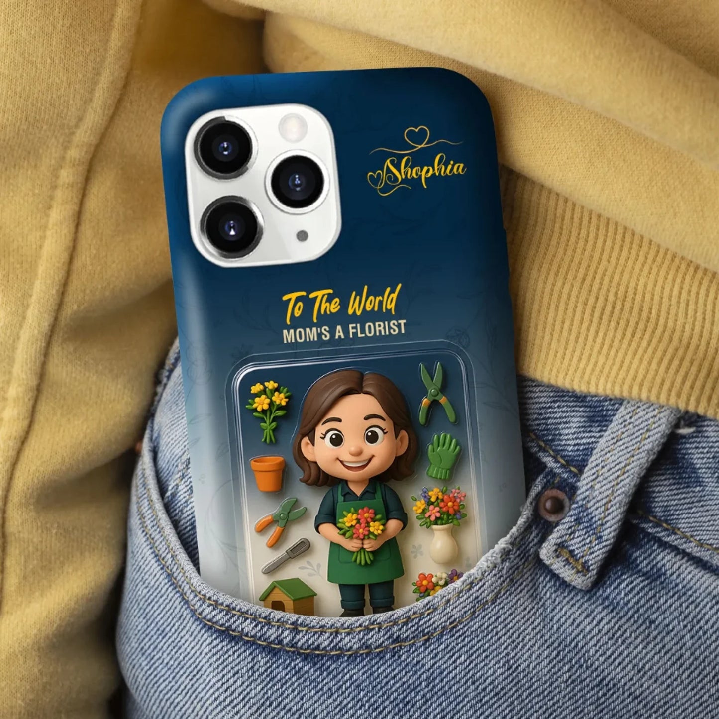 Florist Mom Mother’s Day Gift - Personalized Photo Chibi Phone Case for Mom - Custom Choo