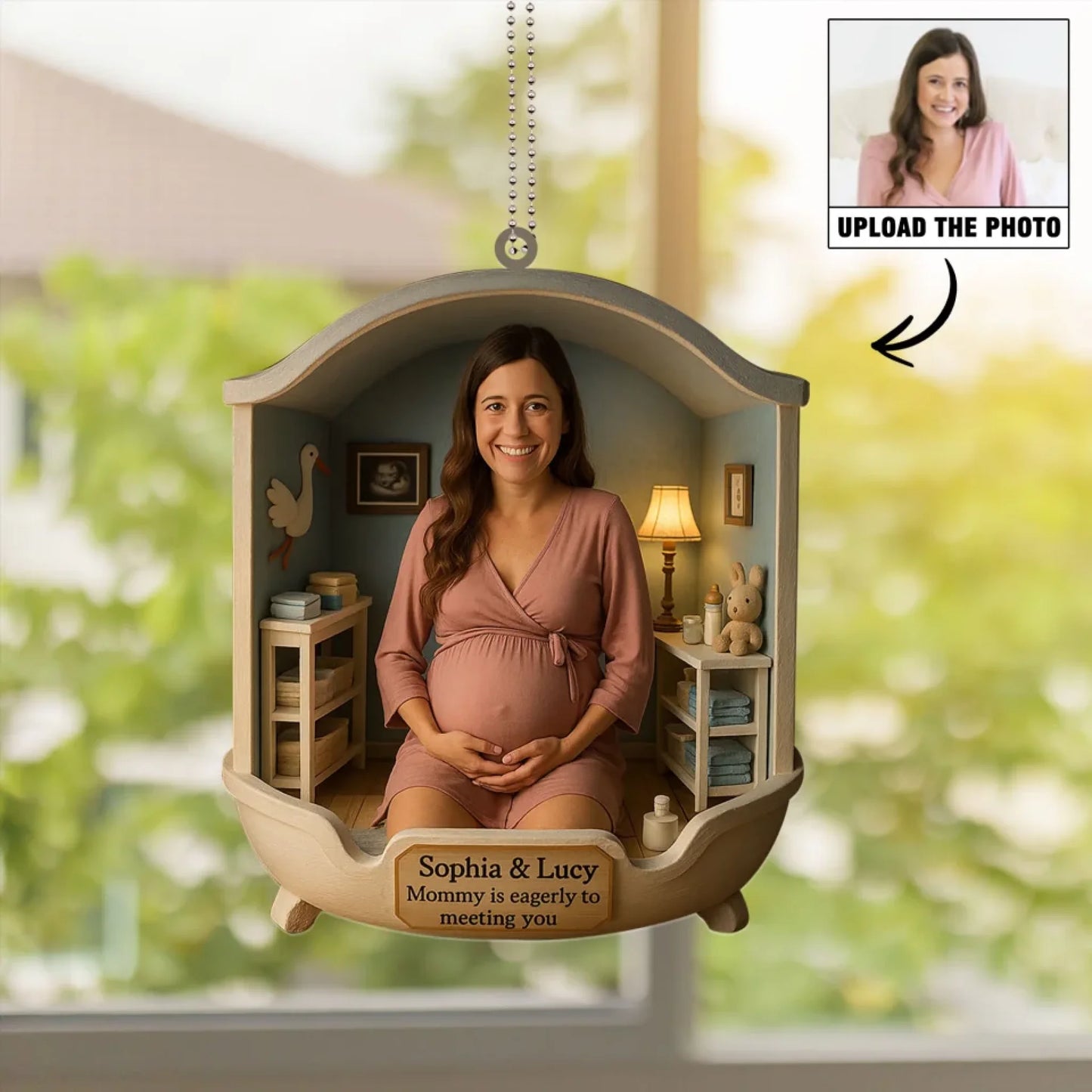 Mom Mother's Day Gift - Personalized Photo Car Ornament for Mom - Custom Choo