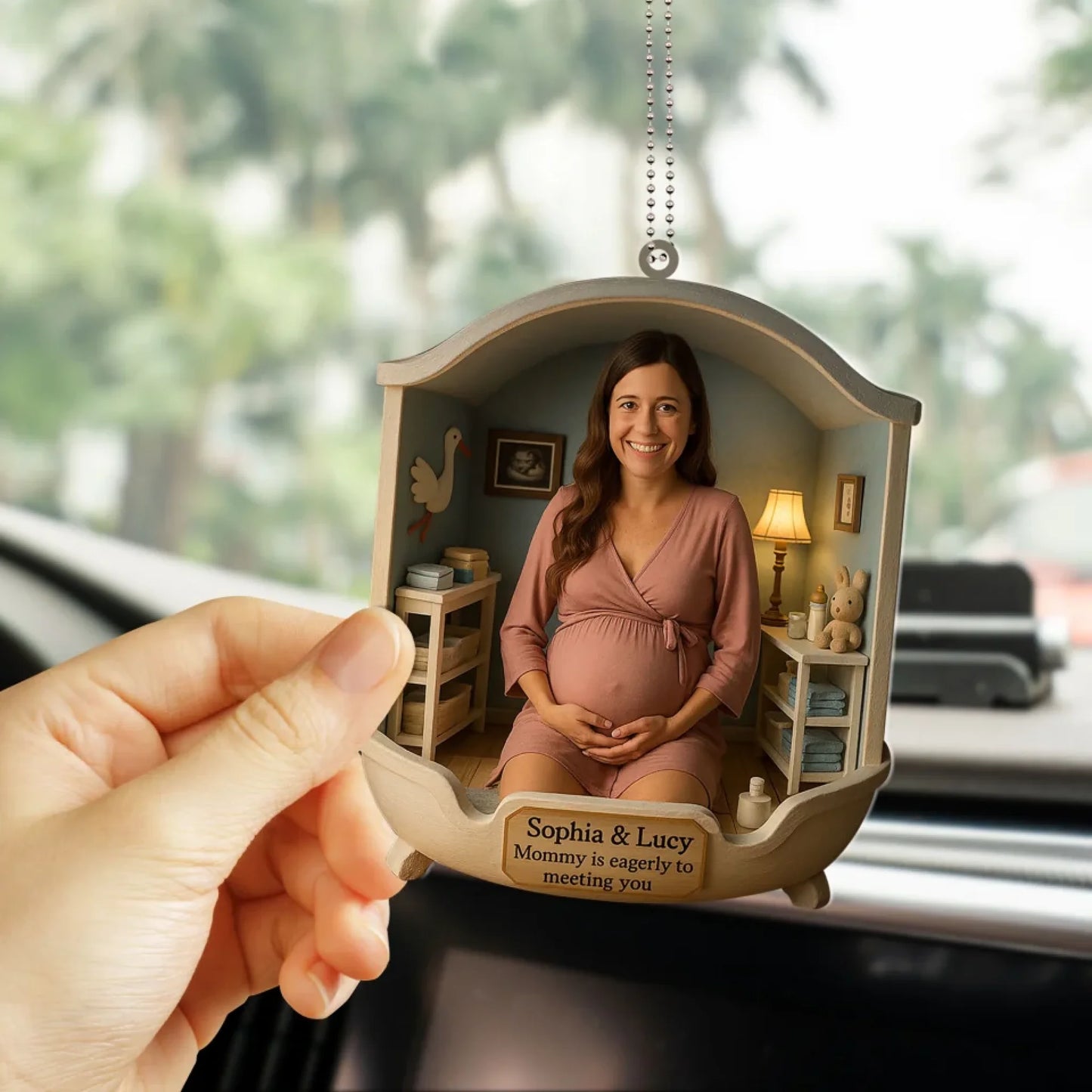 Mom Mother's Day Gift - Personalized Photo Car Ornament for Mom - Custom Choo