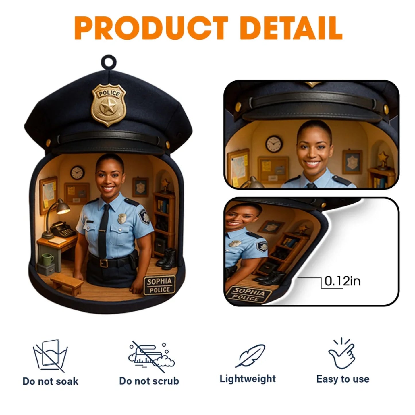 Police Mom Mother's Day Gift - Personalized Photo Car Ornament for Mom - Custom Choo