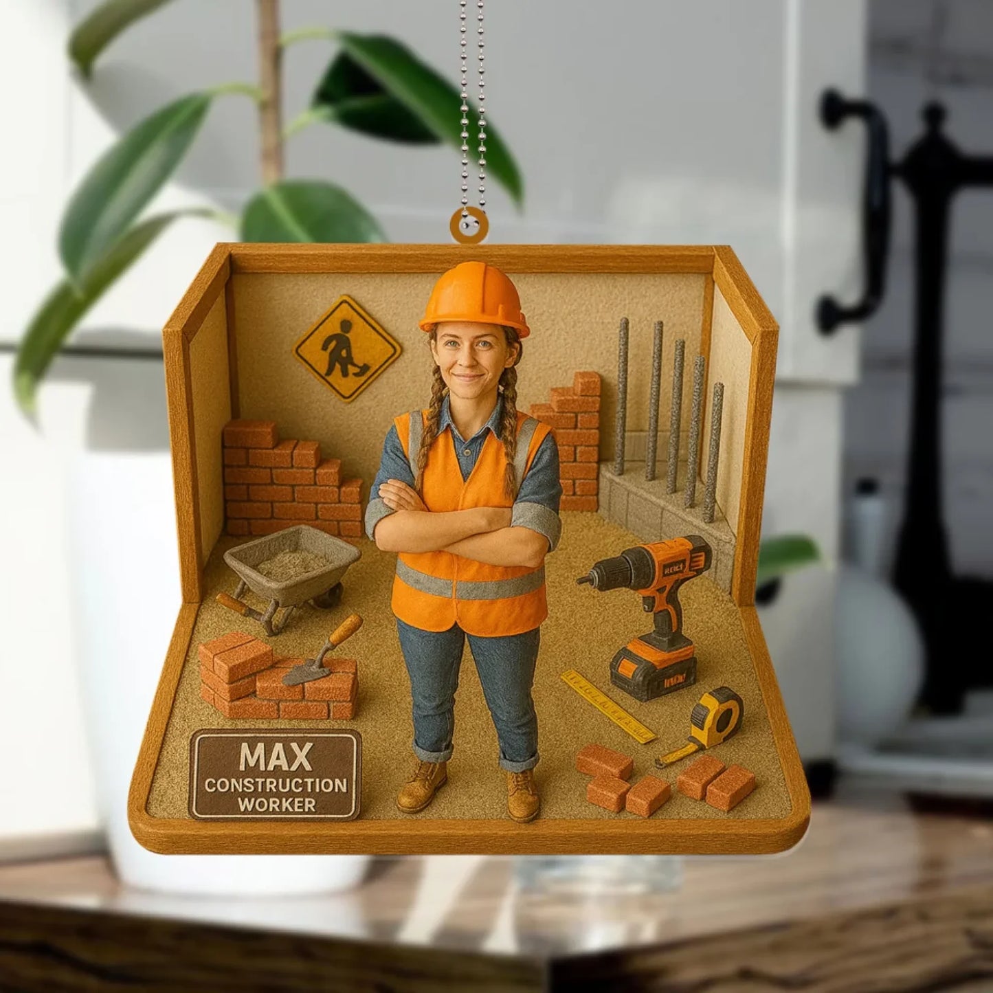 Laborer Mom Mother's Day Gift - Personalized Photo Car Ornament for Mom - Custom Choo