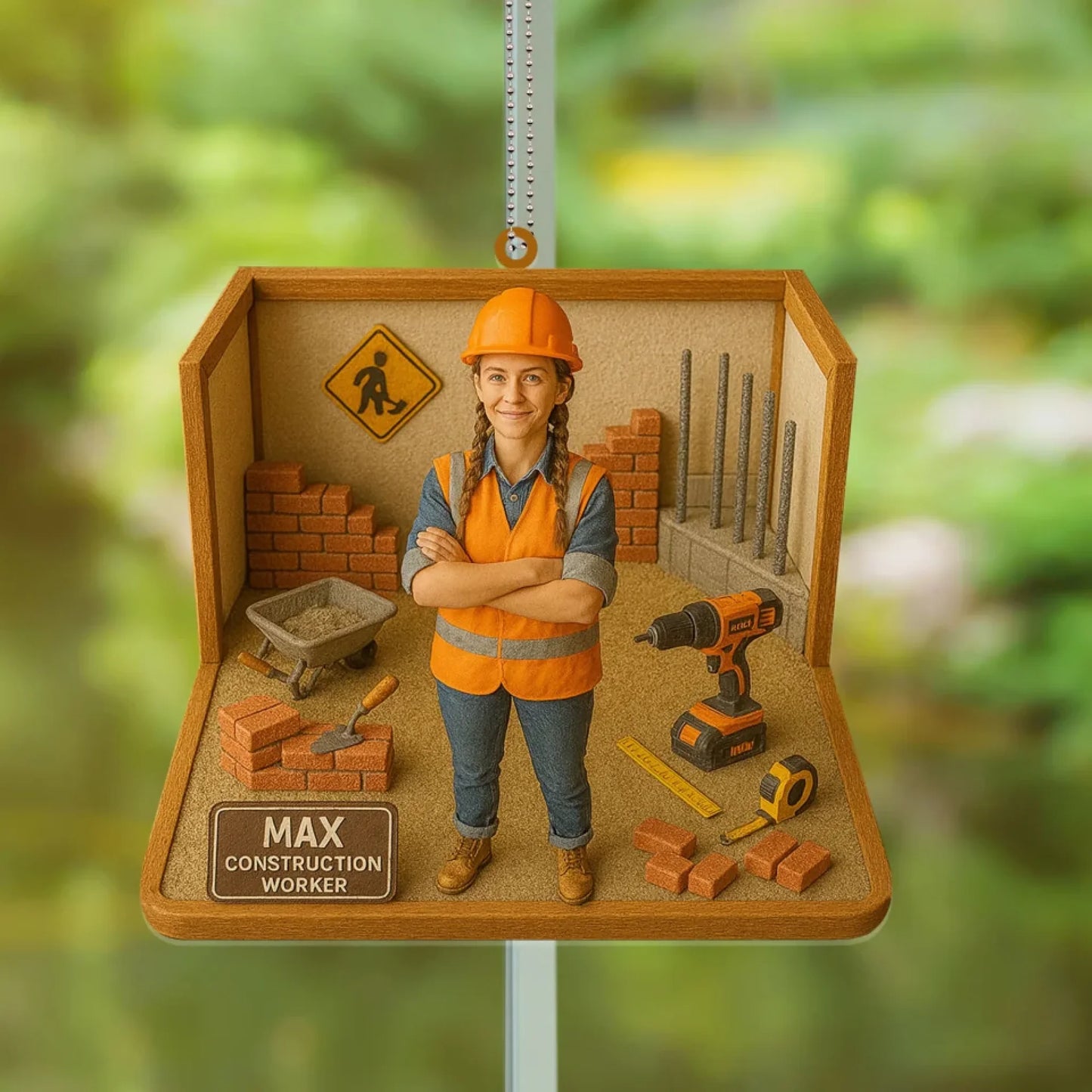 Laborer Mom Mother's Day Gift - Personalized Photo Car Ornament for Mom - Custom Choo