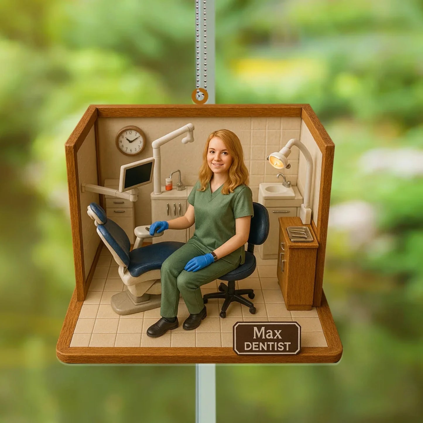 Dentist Mom Mother's Day Gift - Personalized Photo Car Ornament for Mom - Custom Choo