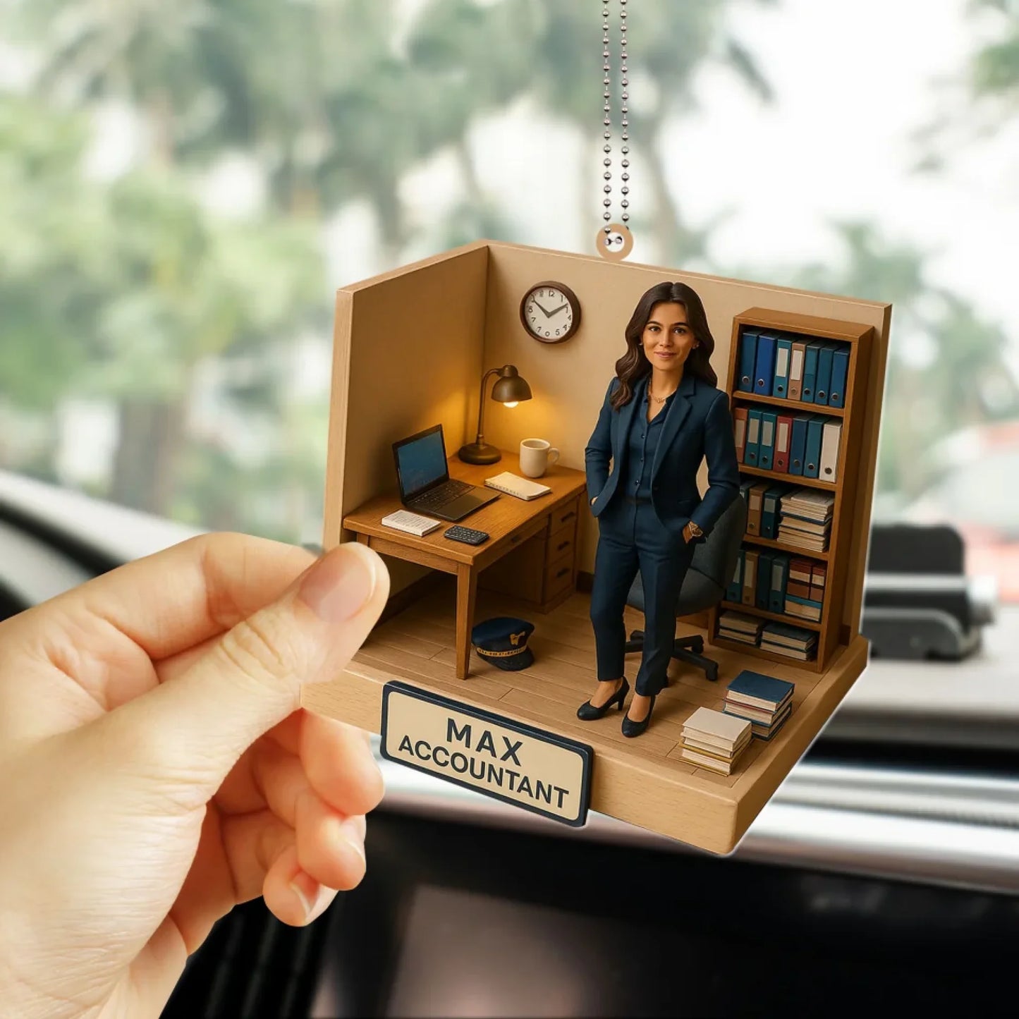 Accountant Mom Mother's Day Gift - Personalized Photo Car Ornament for Mom - Custom Choo