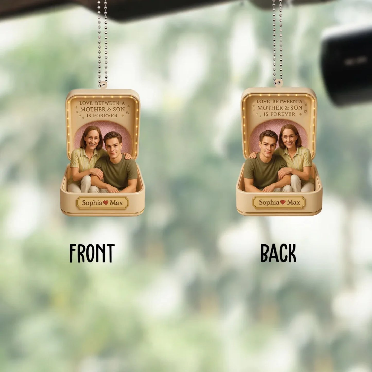 Mother's Day Gift For Mom - Custom Chibi Car Ornament with Name - Custom Choo