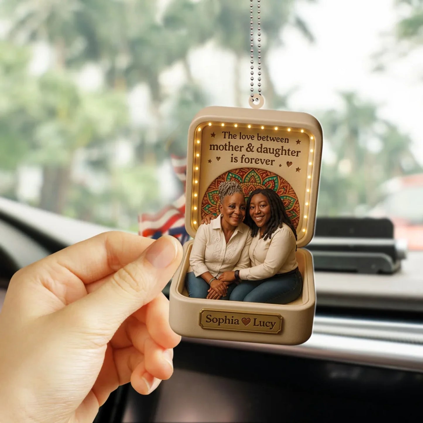 Mom Mother's Day Gift - Personalized Photo Chibi Car Ornament for Mom - Custom Choo