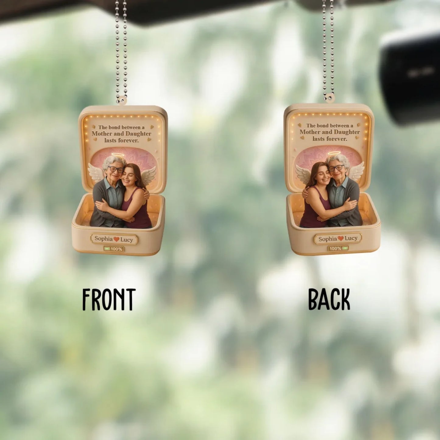 Mother's Day Gift For Mom - Personalized Photo Chibi Car Ornament for Mom - Custom Choo