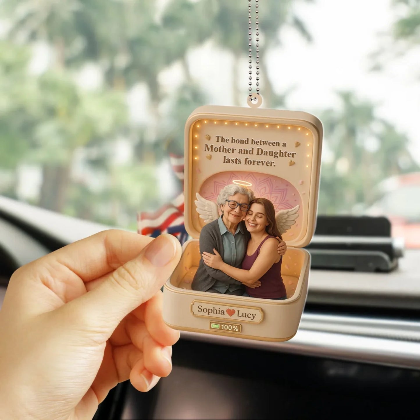 Mother's Day Gift For Mom - Personalized Photo Chibi Car Ornament for Mom - Custom Choo