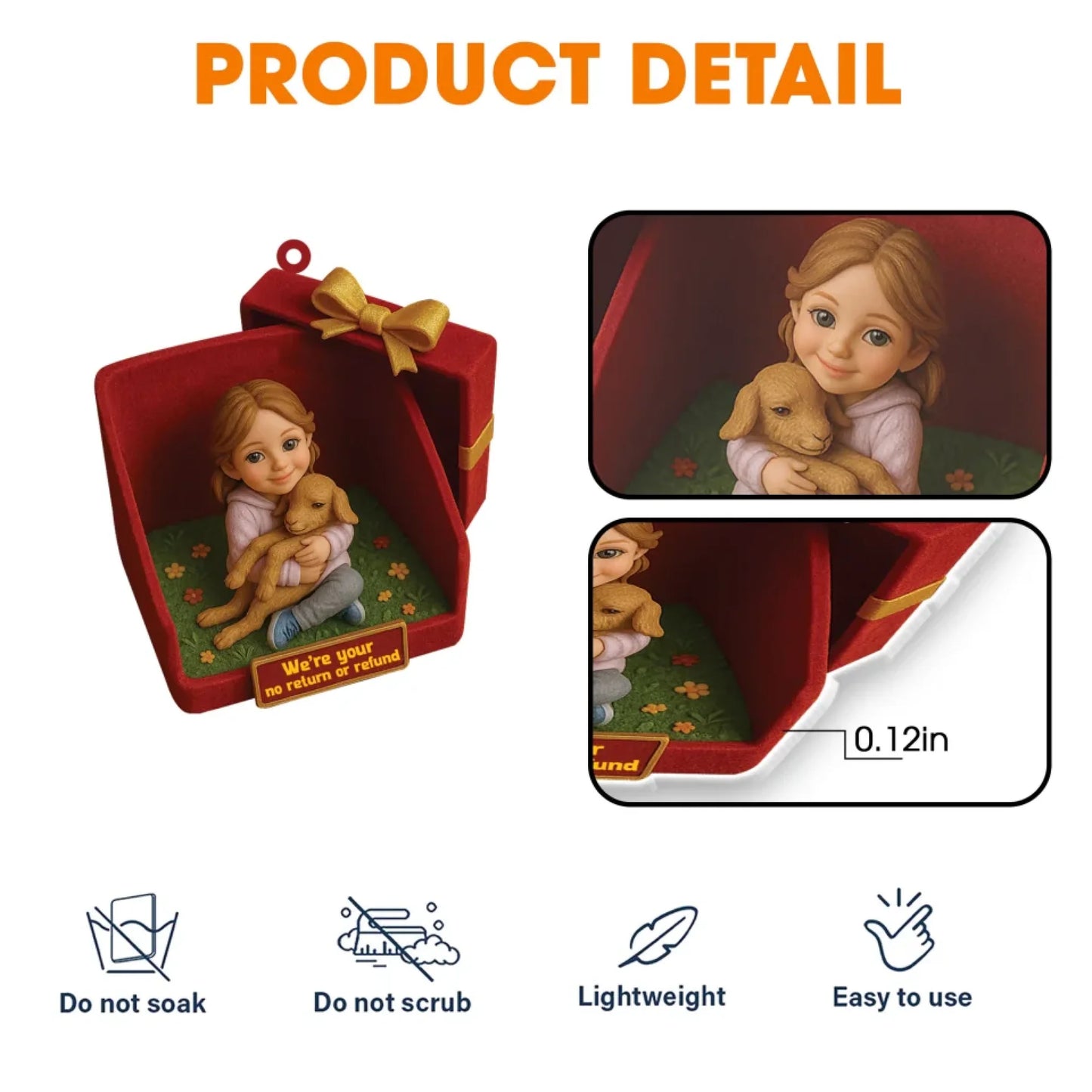 Personalized Photo Kids Figurine in Gift Box - We're Your No Return or Refund - Custom Choo