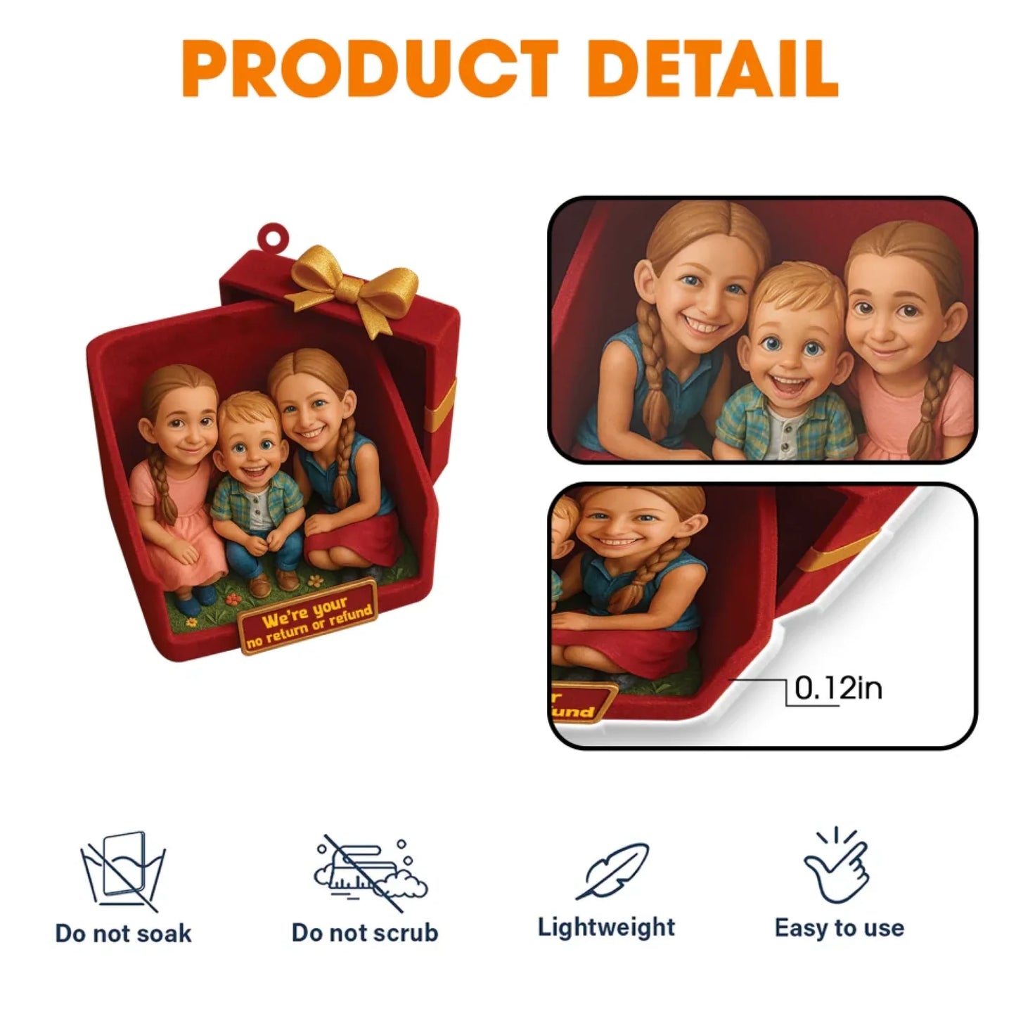 Custom Photo Family Ornament Gift - We're Your No Return or Refund - Custom Choo