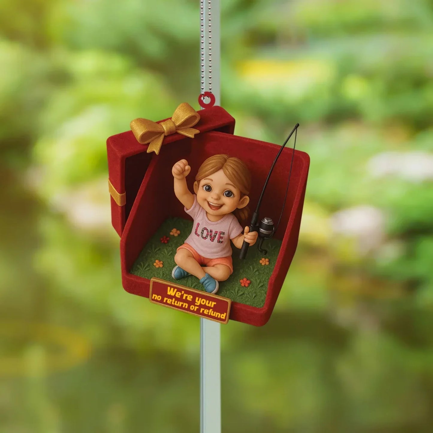 We're Your No Return or Refund - Custom Photo Kids Ornament in Red Gift Box, Custom Choo