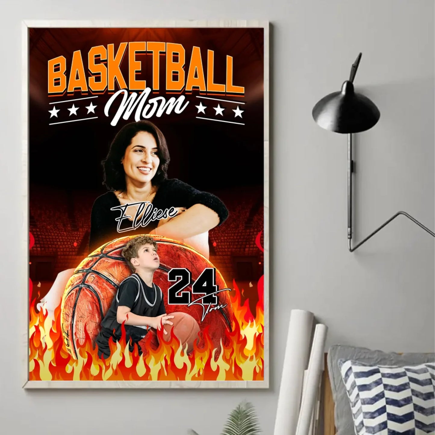 Mother's Day Gift For Basketball Mom - Custom Photo - Name & Jersey Number - Personalized Poster - Custom Choo