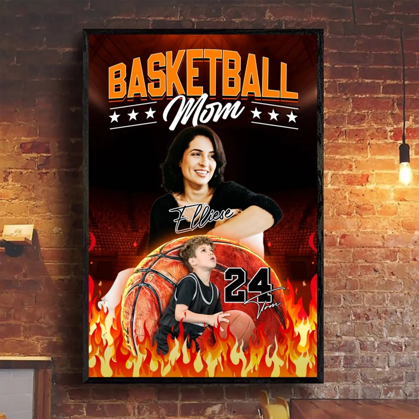 Mother's Day Gift For Basketball Mom - Custom Photo - Name & Jersey Number - Personalized Poster - Custom Choo