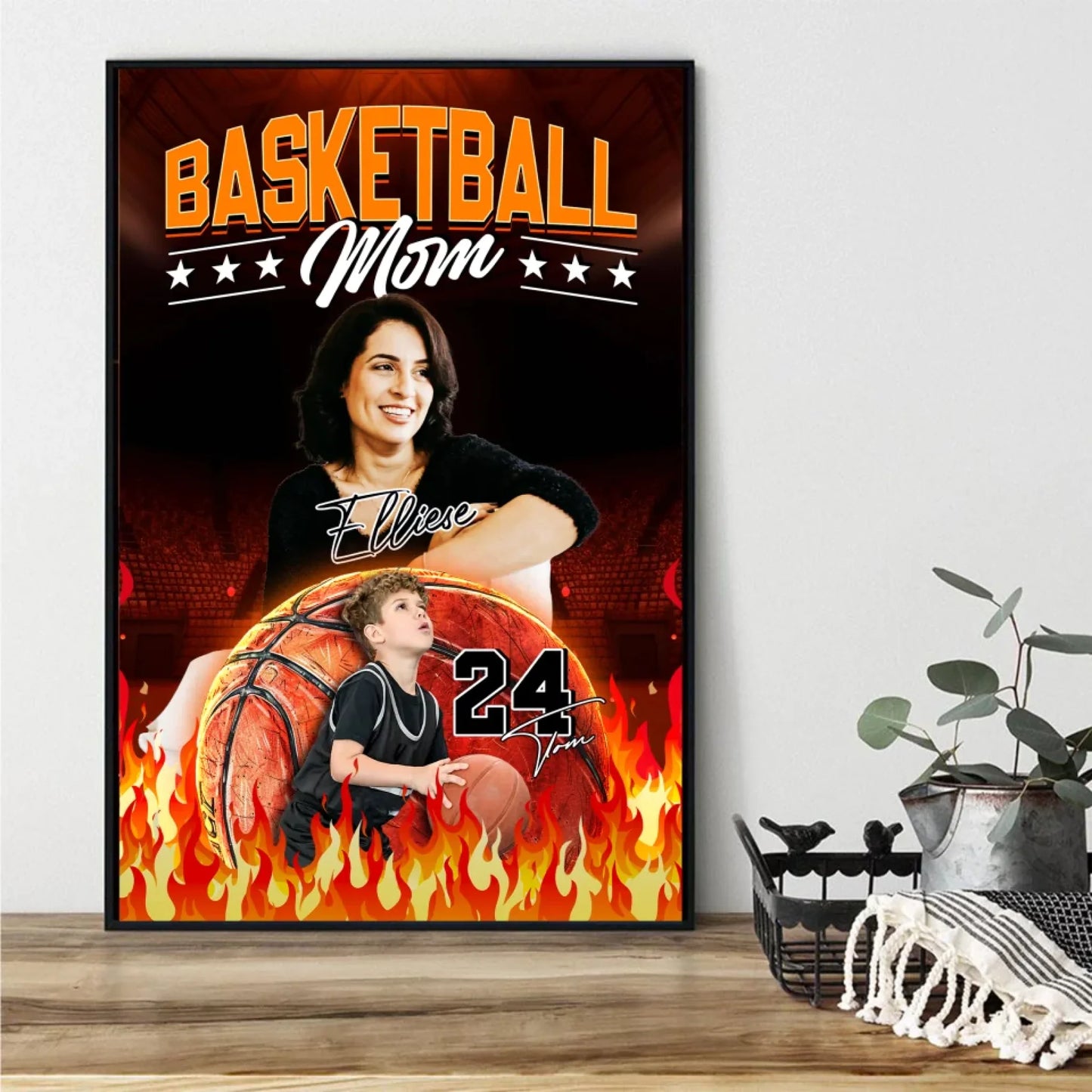 Mother's Day Gift For Basketball Mom - Custom Photo - Name & Jersey Number - Personalized Poster - Custom Choo