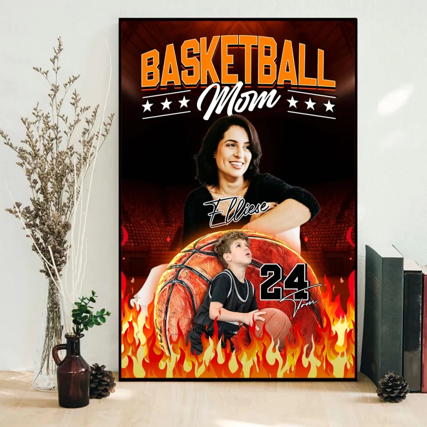 Mother's Day Gift For Basketball Mom - Custom Photo - Name & Jersey Number - Personalized Poster - Custom Choo