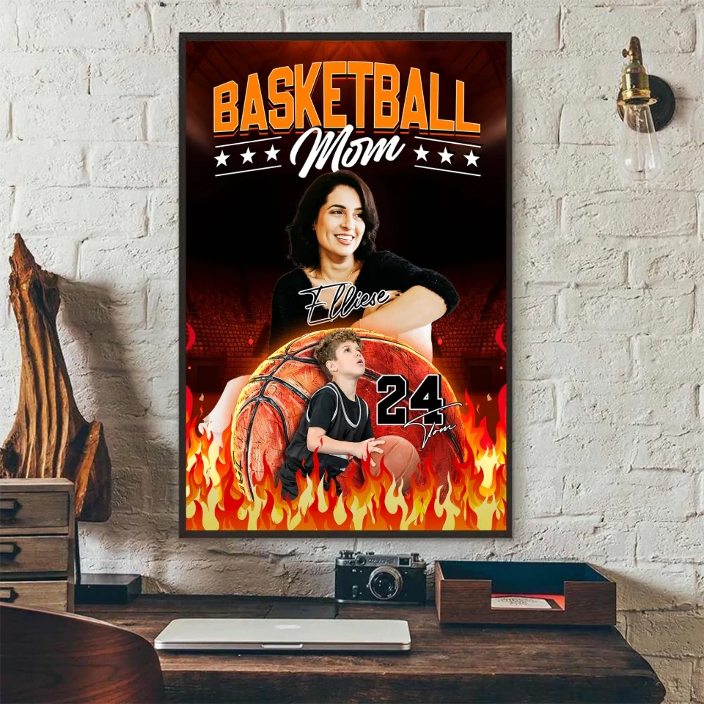 Mother's Day Gift For Basketball Mom - Custom Photo - Name & Jersey Number - Personalized Poster - Custom Choo
