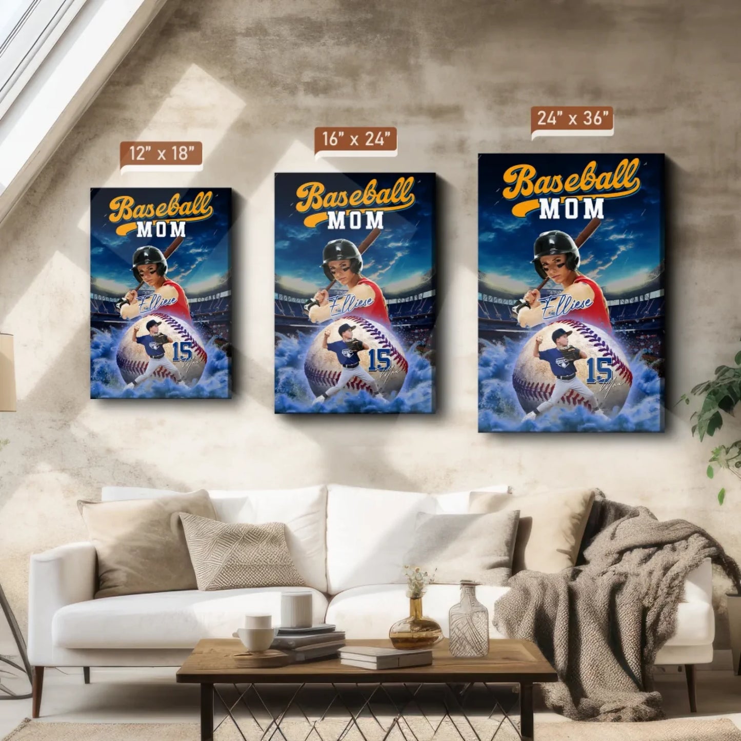 Mother's Day Gift For Baseball Mom - Custom Photo - Name & Jersey Number - Personalized Poster, Custom Choo