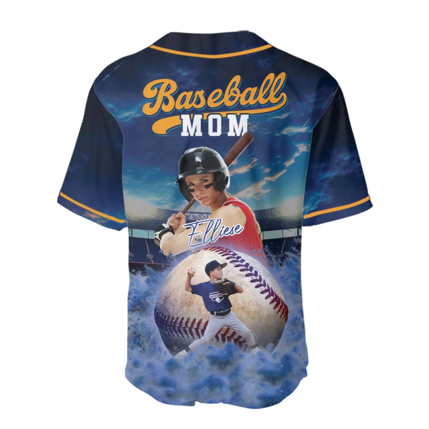 Gift for Mother’s Pride - Custom Photo & Name - Personalized Baseball Mom Baseball Jersey - Custom Choo