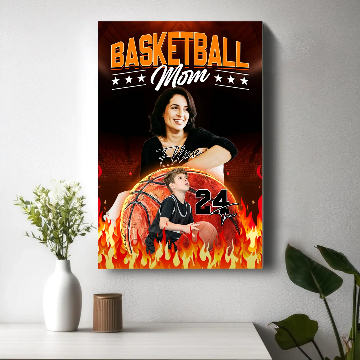 Mother's Day Gift For Basketball Mom - Custom Photo - Name & Jersey Number - Personalized Poster - Custom Choo