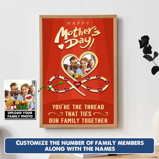 Happy Mother's Day, Family Together, Personalized Poster - Canvas, Custom Choo