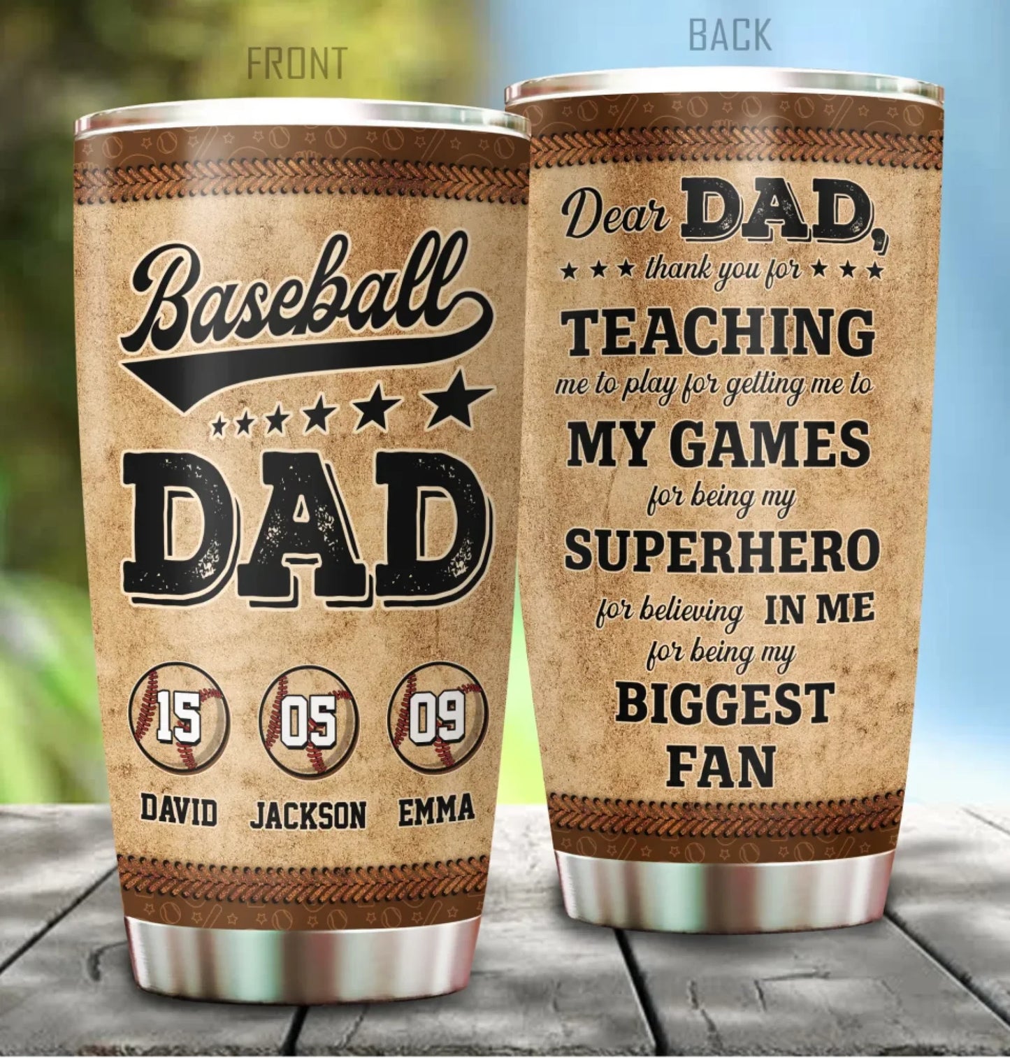 Personalized Basketball Dad And Child Thank You Custom Tumbler, Custom Choo