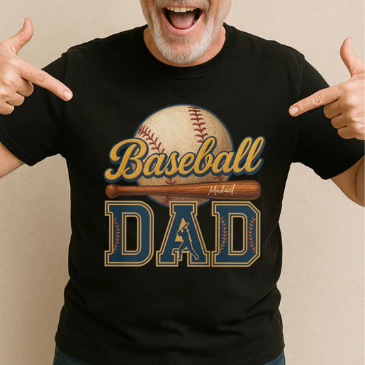 Baseball Dad - Personalized Name Shirt, Custom Choo