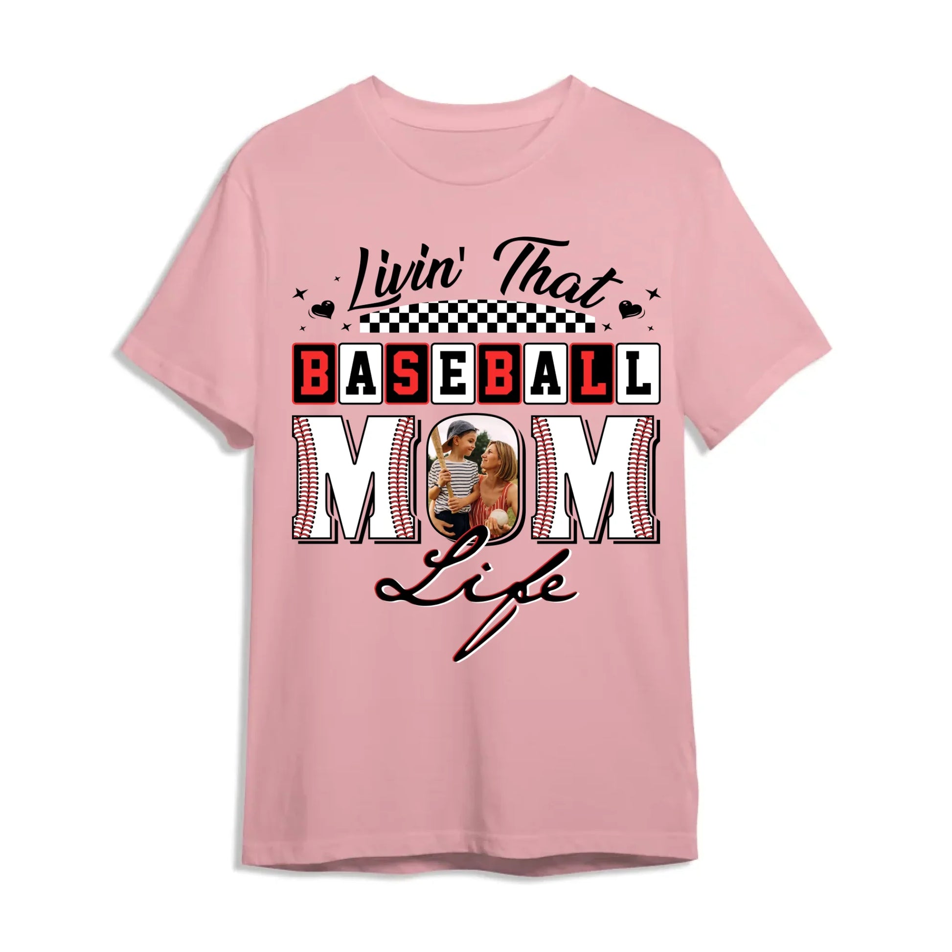 Livin' That Baseball Mom Life, Personalized Photo, Baseball Mom Shirt, Custom Choo
