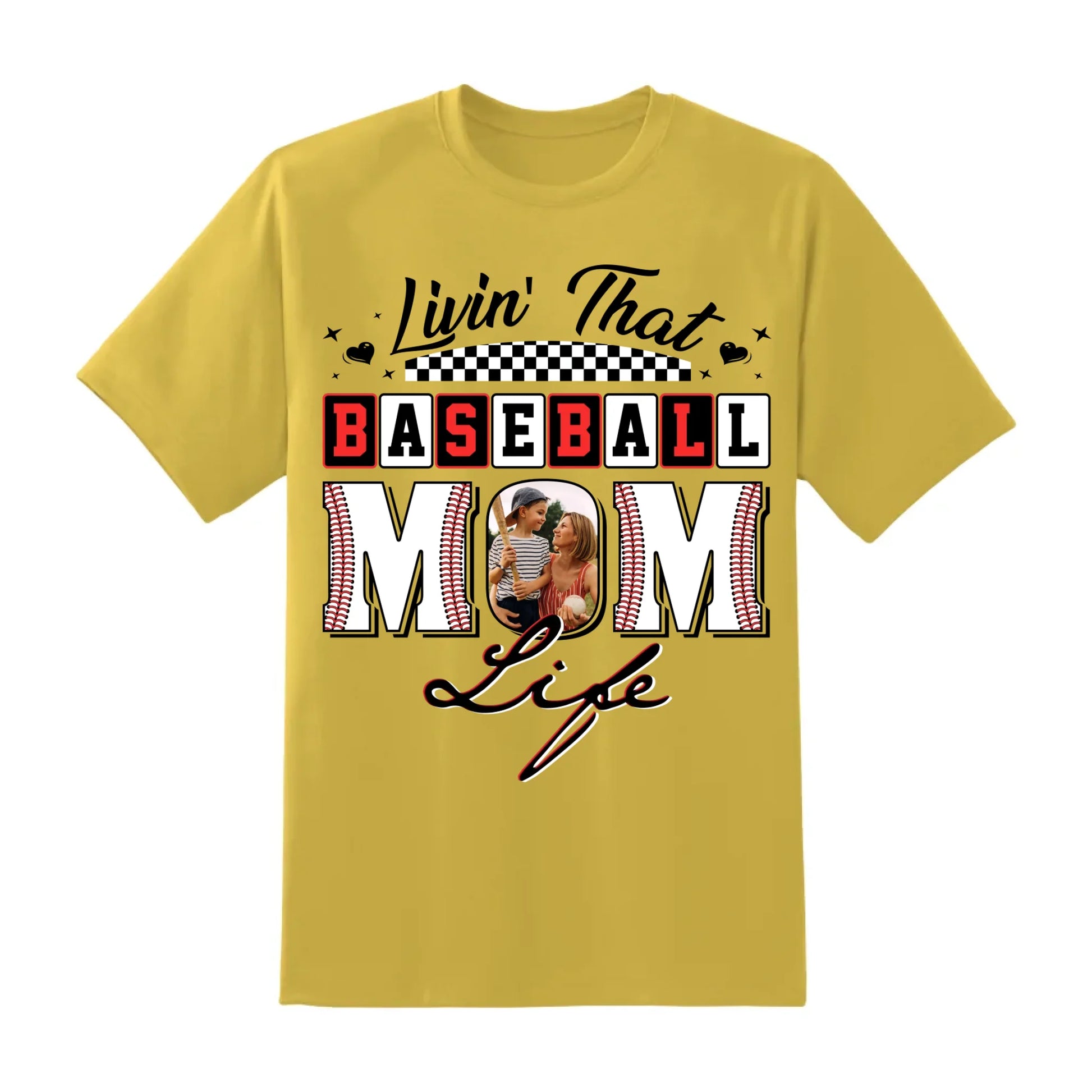 Livin' That Baseball Mom Life, Personalized Photo, Baseball Mom Shirt, Custom Choo