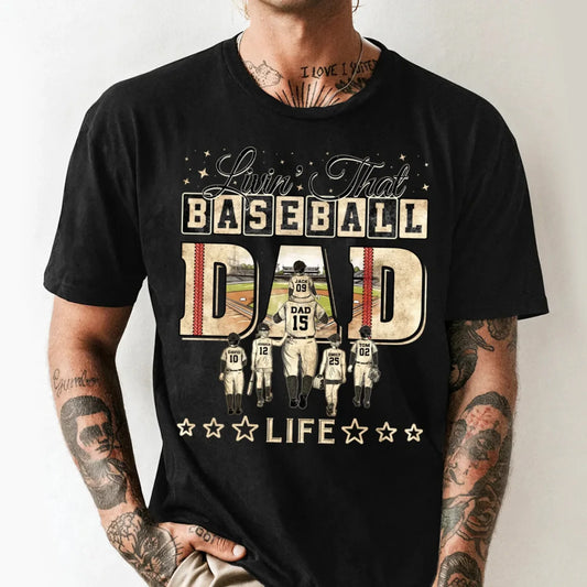 Livin' That Baseball DAD, Personalized Basketball Dad And Child Thank You Custom Shirt, Custom Choo