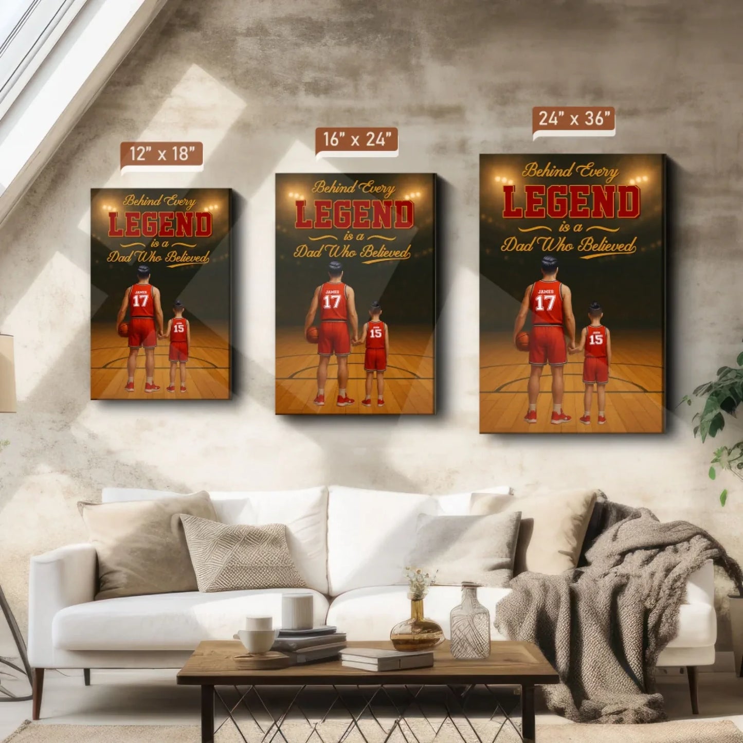 Behind Every Legend Is a Dad Who Believed - Personalized Canvas & Poster, Custom Choo