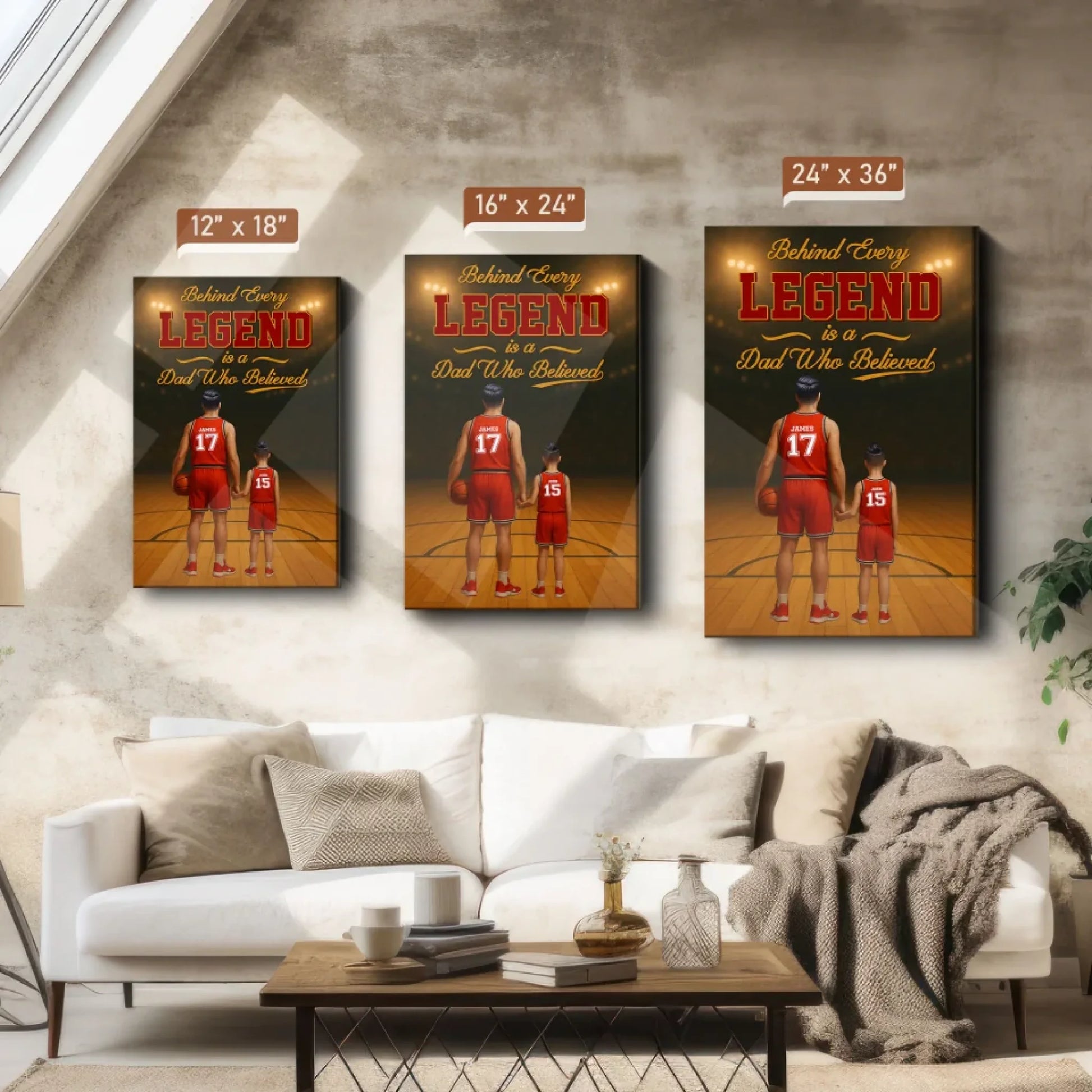Behind Every Legend Is a Dad Who Believed - Personalized Canvas & Poster, Custom Choo