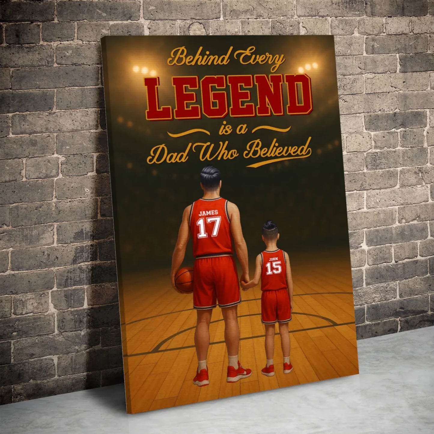 Behind Every Legend Is a Dad Who Believed - Personalized Canvas & Poster, Custom Choo
