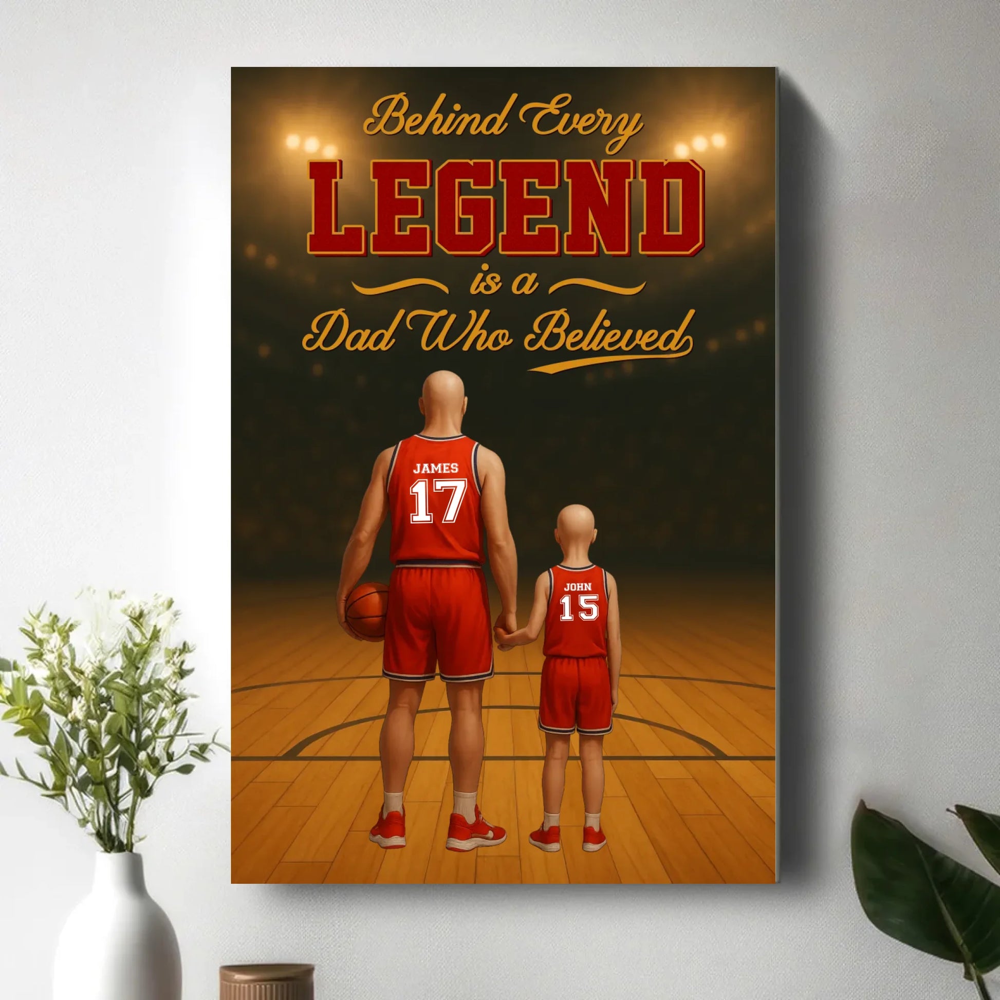 Behind Every Legend Is a Dad Who Believed - Personalized Canvas & Poster, Custom Choo