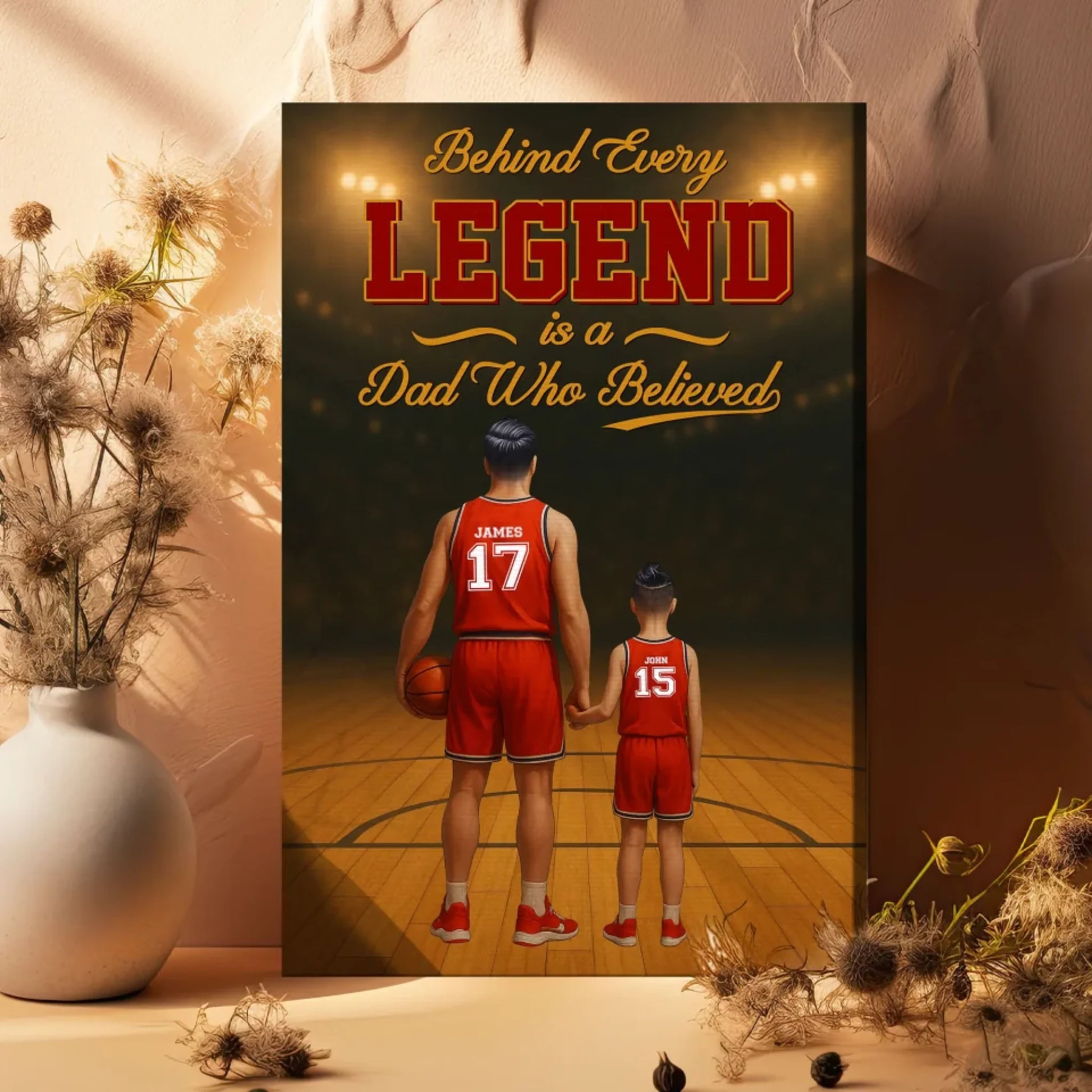 Behind Every Legend Is a Dad Who Believed - Personalized Canvas & Poster, Custom Choo