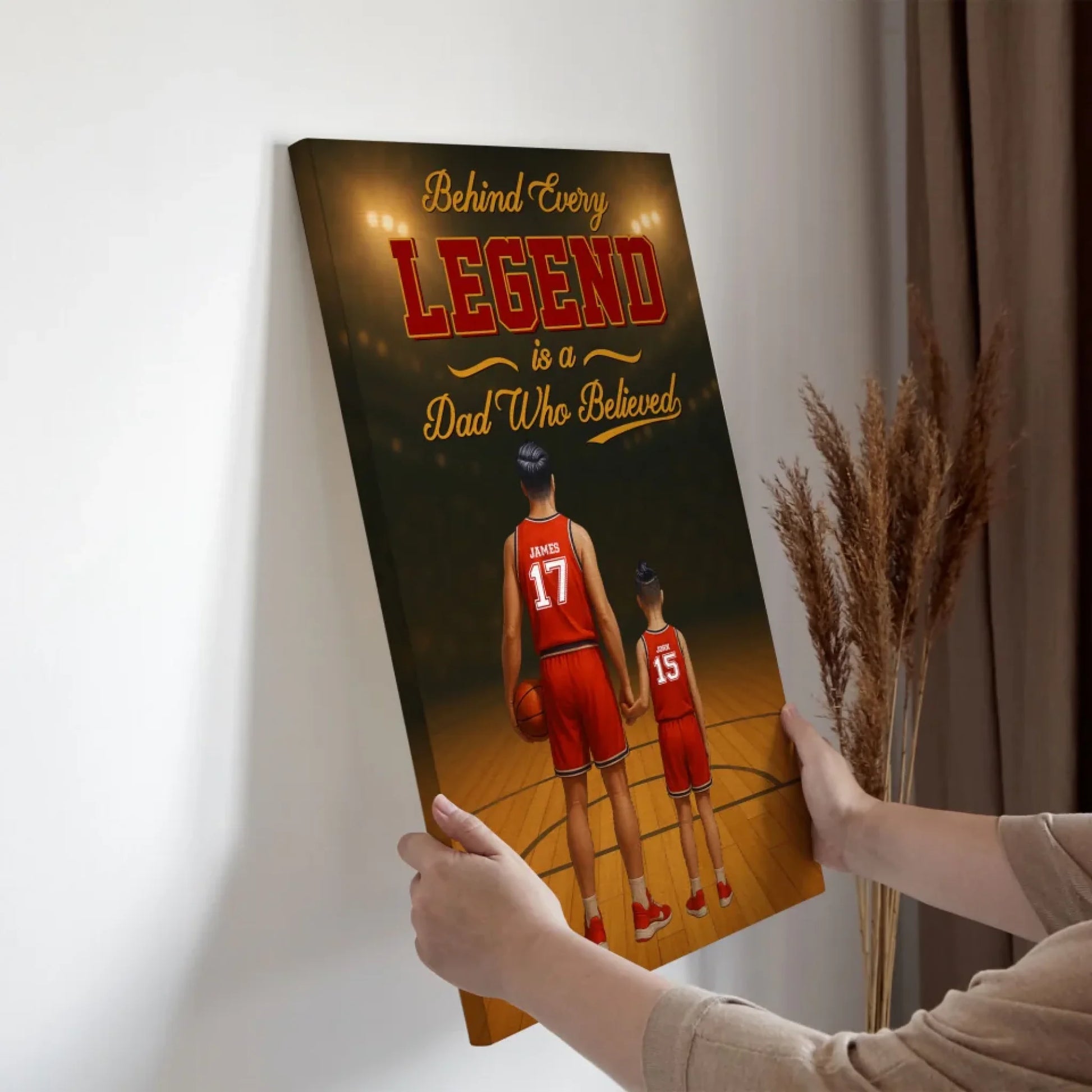 Behind Every Legend Is a Dad Who Believed - Personalized Canvas & Poster, Custom Choo