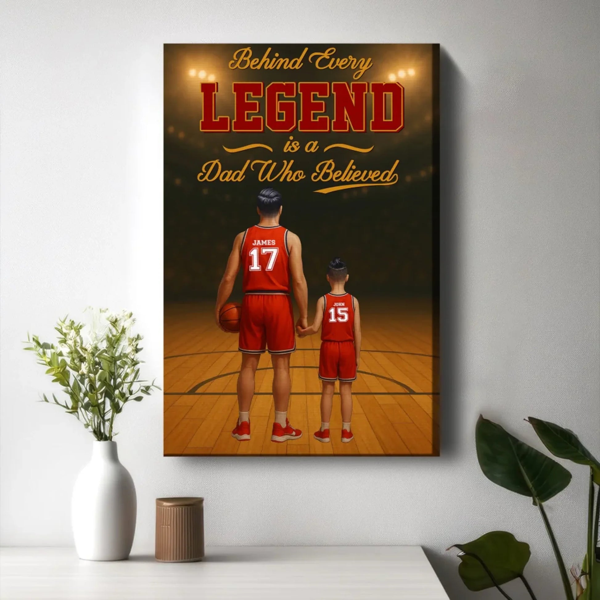 Behind Every Legend Is a Dad Who Believed - Personalized Canvas & Poster, Custom Choo