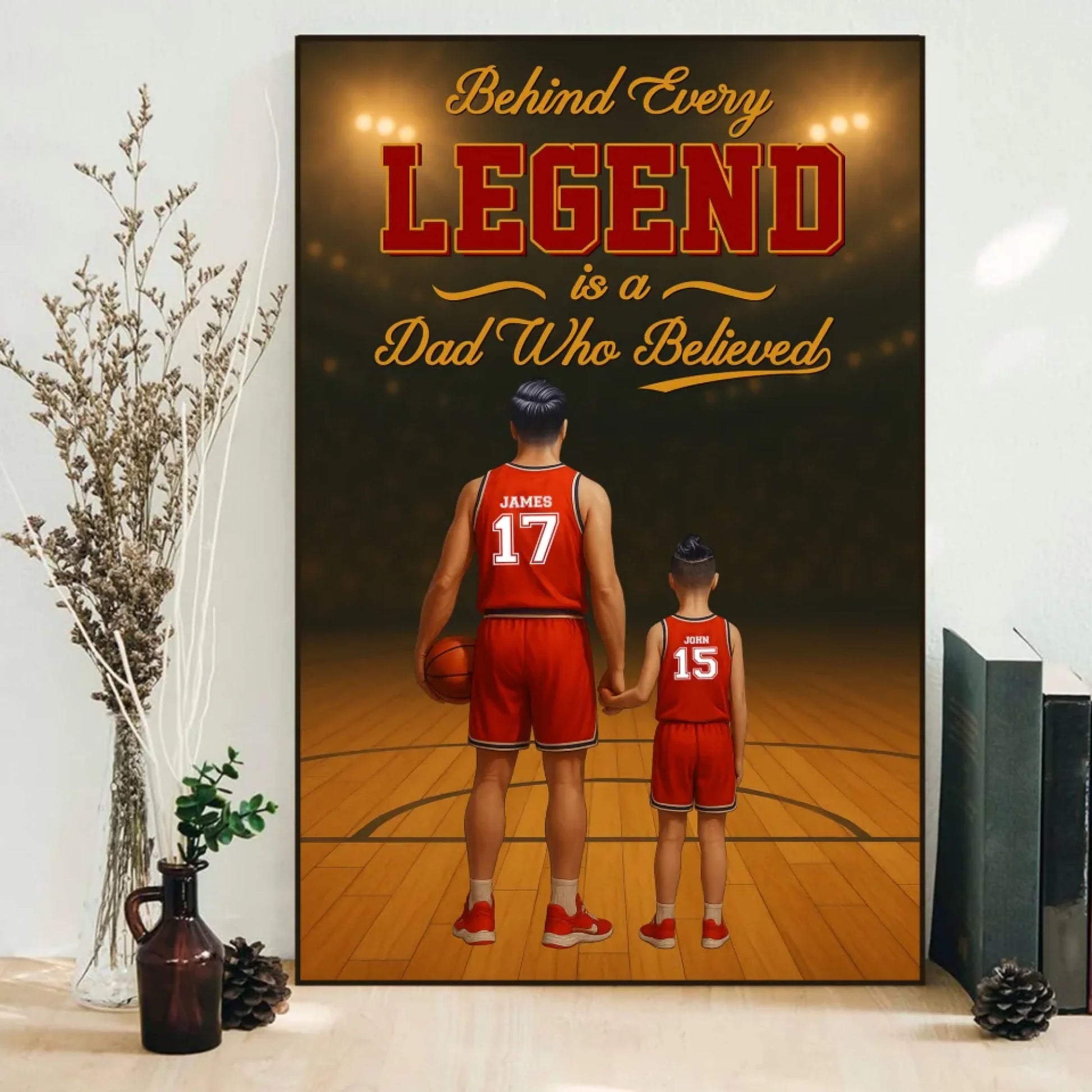 Behind Every Legend Is a Dad Who Believed - Personalized Canvas & Poster, Custom Choo